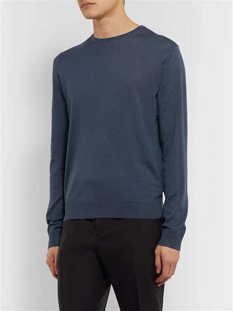 prada virgin wool sweater blue